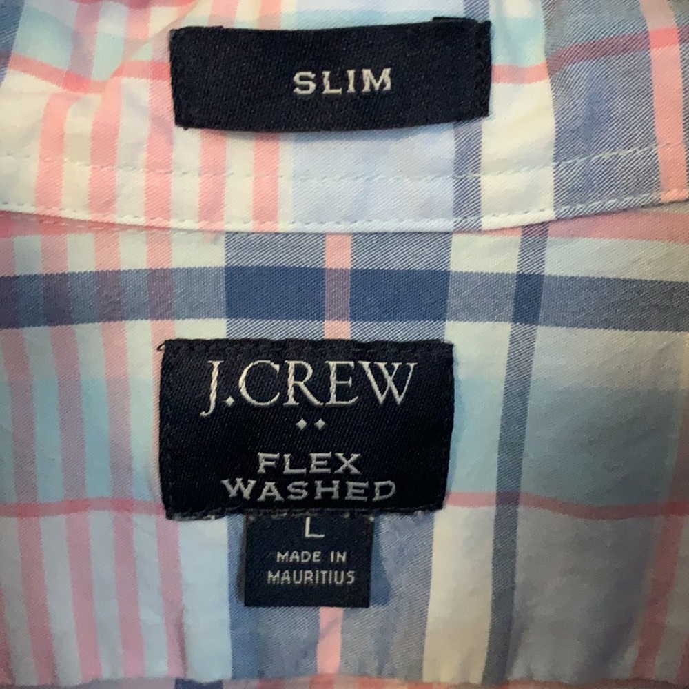 J. Crew Button-down Pink & Blue Plaid Shirt - Picture 3 of 5